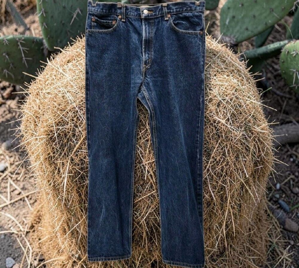 Levis 505 Blue Jeans Mens 36x32 Denim Regular Fit Straight Leg Zip Fly Americana